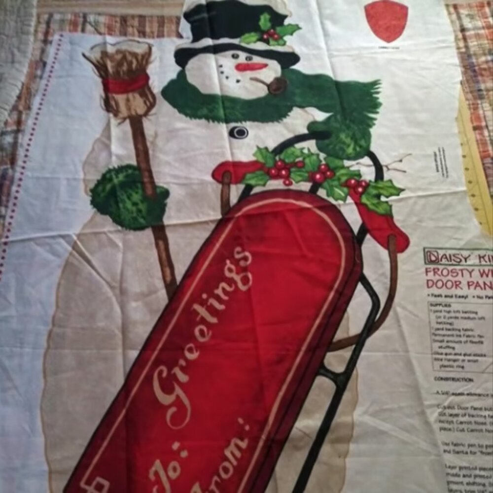 Daisy Kingdom Frosty the Snowman With Sled Christmas Door Panel